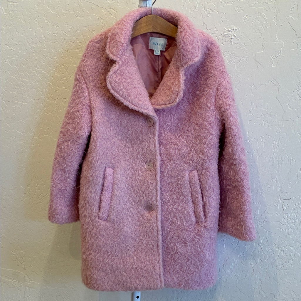 Soft Pink Textured Pea Coat By Maje